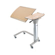 Portable desk with adjustable height with split top table on a white background