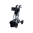 A foldable, four-wheeled Bion Rollator Q100 Walker with a black storage bag, gray frame, and black wheels.