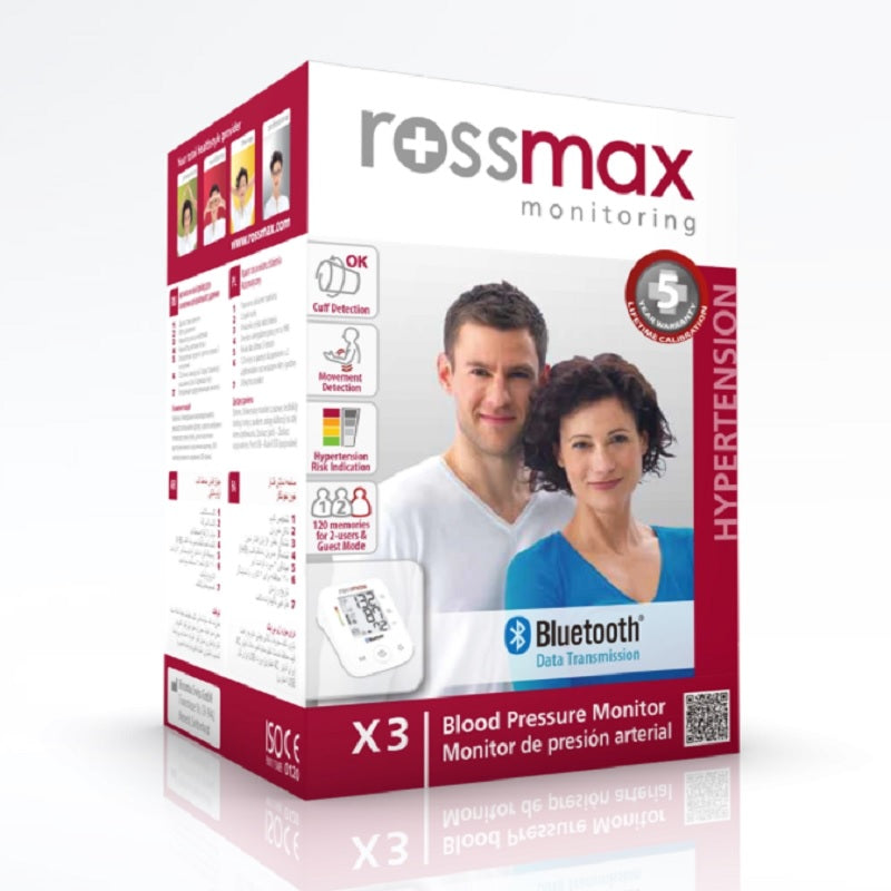 ROSSMAX Blood Pressure Monitor X3 BT Box Packaging